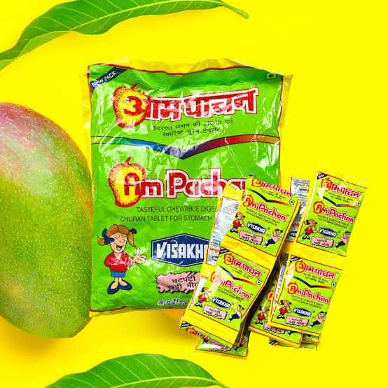 Aam Pachan – traditional mango-based digestive candy, ideal for those looking for Aam Pachan Goli and its digestive benefits. (20-packs)