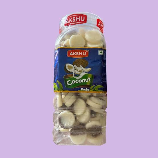 Akshu Coconut Peda – Soft & Delicious Coconut Sweet (20 candies)
